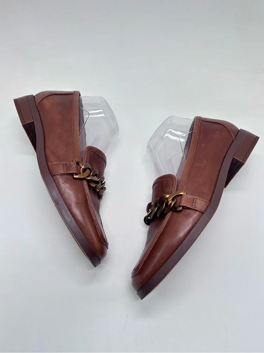 Vionic | Mizelle Chain Loafers in Brown Leather